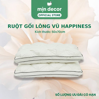 Đôi Ruột Gối Lông Vũ Happiness Microfiber Mịn Decor Cao Cấp Kích Thước 50x70cm Form Cao Mềm Mại Êm Ái
