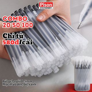  Set 20 bút gel nắp gài khô nhanh dupe resun muji Pison basic BÚT KHÔ NHANH 