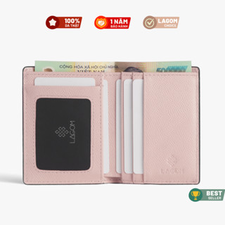 Ví Da Thật Lagom – Gập Đôi Dáng Đứng – Da Epsom Cao Cấp – Mini ID Wallet