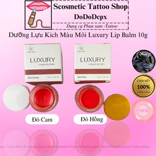 Dưỡng lựu kích màu môi LUXURY Colagen Lip Balm ,hũ dưỡng môi sau phun xăm 10 gr  -2 Màu Đỏ Cam-Đỏ Hồng