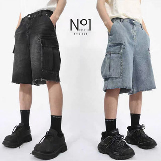 Quần short jean túi hộp No1 Studio lưng thun 02233/72