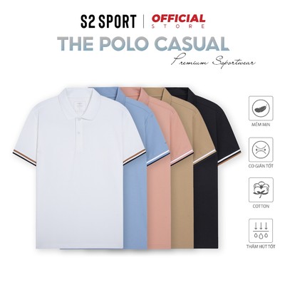 (XẢ KHO) Áo polo nam S2 SPORT áo thun nam có cổ phối line cotton cvc co giãn thấm hút mồ hôi PL04