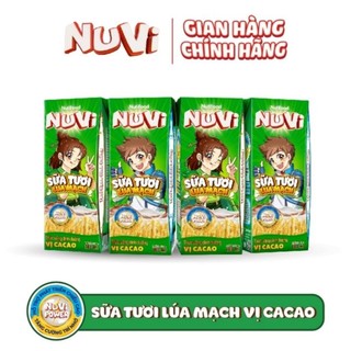 Hsd 11/2024_lốc 4 hộp 170ml/180ml sữa lúa mạch nuvi có thạch