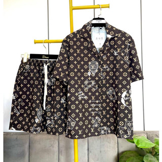 Đồ Bộ Nam Cộc Tay Mặc Mùa Hè Chất Lụa Họa Tiết Cực Đep Phù Hợp Mặc Cả Nam Và Nữ - Hàng Siêu Cấp New 2024