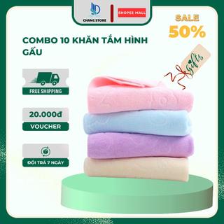 Combo 10 Khăn Tăm Hình Gấu Xuất Nhật Mềm Mịn (Kích Thước 70* 140cm ) Siêu Hot