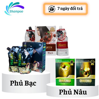  Thuốc Nhuộm tóc Phủ Bạc Đen Tóc Dạng Túi 500mlx2 Nataki - kafen - macadamia 
