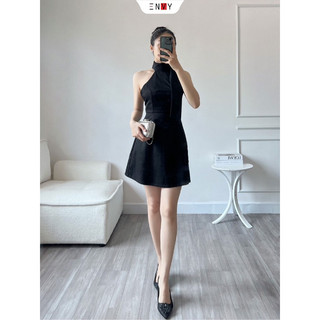 Đầm cổ yếm vạt cổ sale ảnh thật