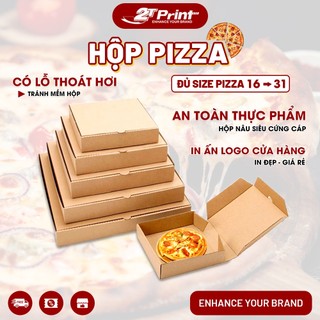 Hộp Pizza Đủ Size 16 19 21 23 25 27 31 Đựng Bánh Pizza Chuyên Nghiệp Cho Cửa Hàng, Đựng Thức Ăn, Mẹt Gà, Có Lỗ Thoát Hơi