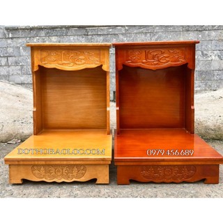 Bàn thờ thần tài gỗ sồi giá rẻ ngang 35cm - 2 màu - mẫu mới - giá tốt nhất