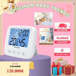 Nhiệt Kế Điện Tử 3 trong 1, Nhiệt Kế Phòng Ngủ Ẩm Kế Đa Chức Năng-ChicMom & Baby Trends