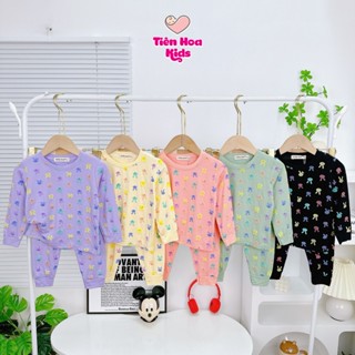 [Bé 7-32kg] Bộ dài tay thun lạnh in thỏ Minky Mom chất mềm mịn mát cho bé trai bé gái mặc đi học đi chơi