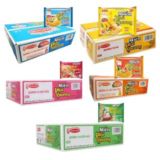 Thùng 24 gói Miến Phú Hương vị Sườn Heo/Thịtt Bằm/Lẩu Thái Tôm 58g*24 gói