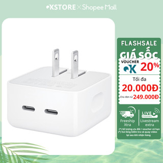 Củ sạc nhanh chính hãng  35W dòng 2024 đa năng 2 cổng USB C chuẩn sạc nhanh ( Chính Hãng )