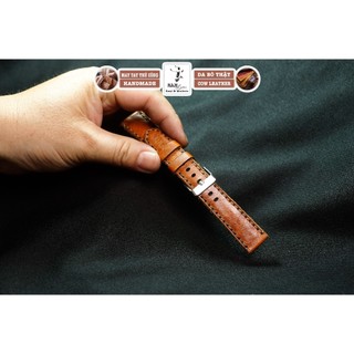 Dây đồng hồ siêu bền da bò thật handmade RAM Classic 1980 bản mới 2024