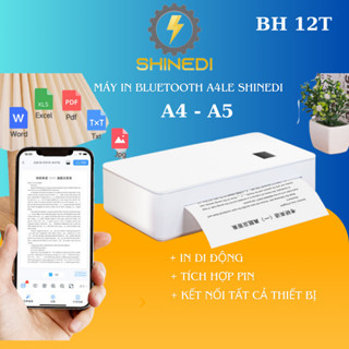 Máy in A4 bluetooth mini sạc pin A4LE SINEDI kết nối tất cả các thiết bị điện thoại, laptop, máy tính nhỏ gọn dễ mang đi