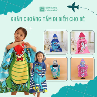 Khăn tắm, khăn choàng tắm đi biển có mũ chất mềm mịn