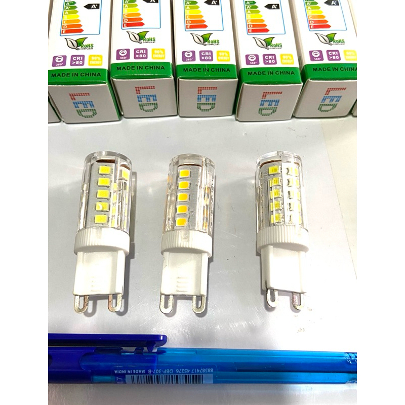 BÓNG LED G9-5W: 220V( ĐUÔI TÔM)-Mini-MÀU TRẮNG VÀ VÀNG Ấm