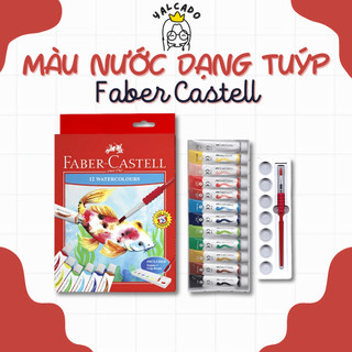 Màu Nước Dạng Tuýp Faber-Castell Cao Cấp - 12 Tuýp Kèm Khay Màu & Cọ Vẽ
