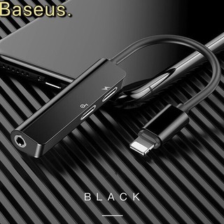 Jack Chuyển đổi tai nghe cho IP3 in 1 Vừa Sạc Vừa Nghe vừa có mic chân Baeus L52, L37 2in 1 (nobox)