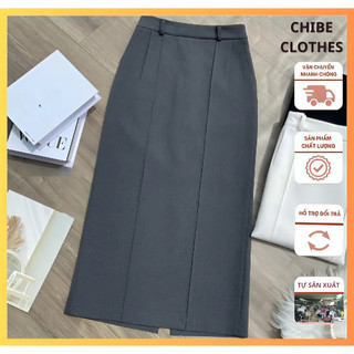 Chân Váy Chữ A Suông Dáng Dài 80cm Cách Điệu Phối Đai Da_CHIBECLOTHING_Chất Vitex Lót Lụa_CV167