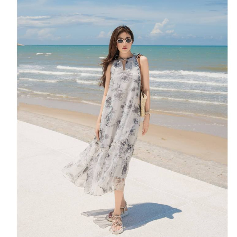 OLV - Đầm maxi hoa cổ yếm Odette Fleur Dress