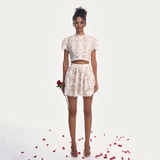 MAVEN - Chân váy xoè hoạ tiết hoa phối ren xếp tầng cách điệu Ethan Skirt