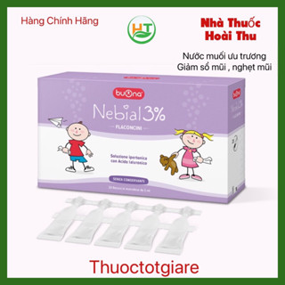 Dung dịch nhỏ mũi Nebial / Nebianax 3% Flaconcini - Nước muối ưu trương (hộp 20 ống 5 ml)
