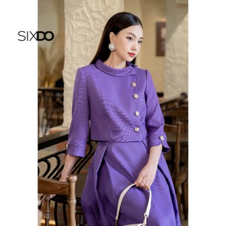 Áo kiểu nữ tím thô tay lửng SIXDO
