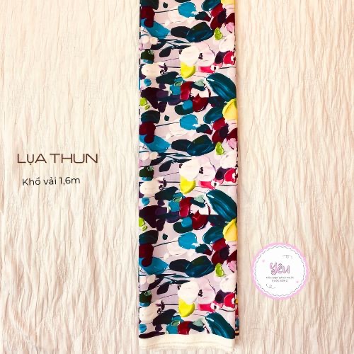 Vải lụa thun ngọc mai hoa đều MS9522