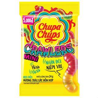 Kẹo Dẻo Chupa Chups Con Sâu Crawlers Mini Hương Trái Cây Hỗn Hợp (Dây 10 gói)