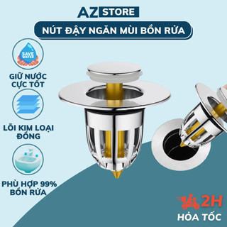 Nút Chặn Thoát Nước Nhấn Xả Lõi Đồng Cho Lavabo, Ngăn Mùi, Lọc Rác Bồn Rửa Mặt - AZ Store