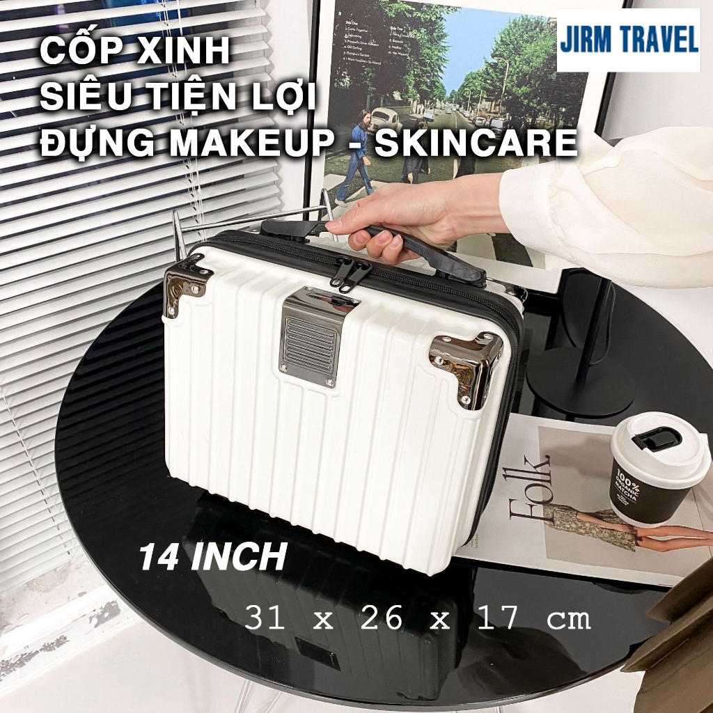 Cốp mini JIRM TRAVEL - Vali thu nhỏ size 14 inch - đựng mỹ phẩm - đồ dùng cá nhân cài vali siêu tiện lợi