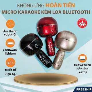 Micro Karaoke Kèm Loa Bluetooth YS 09 - Cây nấm đổi giọng âm thanh sống động