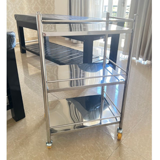 Kệ Đẩy INOX 3 Tầng có bát nước dùng cho spa ,thẩm mỹ viện