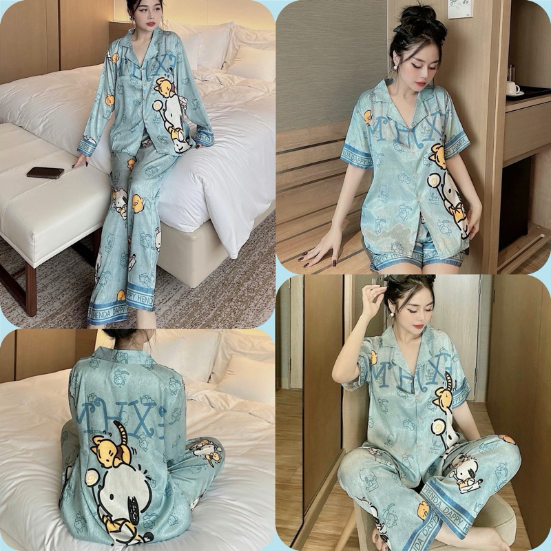 ĐỒ BỘ LỤA XƯỚC ÁNH KIM PIJAMA 5D THIẾT KẾ MỚI HUDO