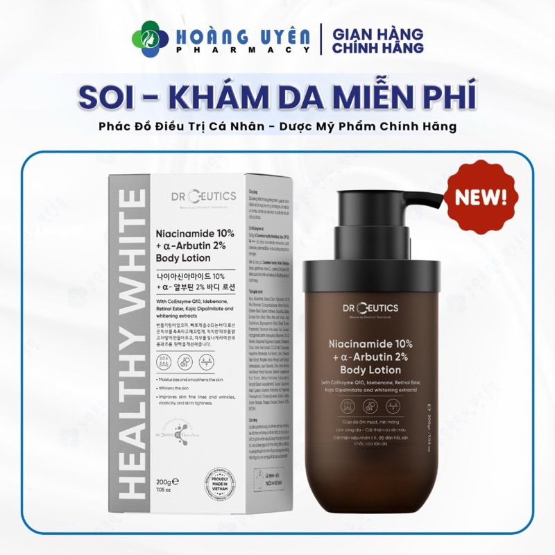Sữa dưỡng thể Drceutics NIACINAMIDE 10% +  α – ARBUTIN 2% Body Lotion Drceutics
