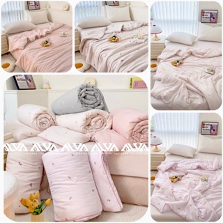 [Chăn cotton] CHĂN COTTON ĐŨI hoa nhí trang nhã, sang trọng ALVA, Chăn 4 mùa Đũi Xơ Đậu Nành Mềm Mịn, Thoáng Khí
