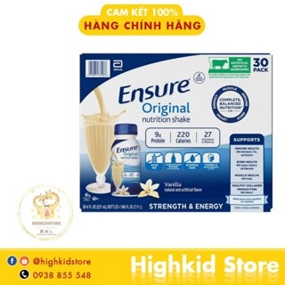 Combo 2 thùng 30 chai Sữa Ensure nước hương Vani Ensure Original Vanilla 237ml