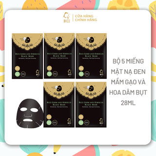 Bộ 5 miếng mặt nạ đen BUTYBUTY mầm gạo và hoa dâm bụt 28ml
