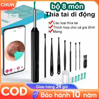 Dụng Cụ Lấy Ráy Tai Có Đèn Kèm Camera Thông Minh đa năng mini 4.5mm HD3 MP tích hợp LED trợ sáng  Bảo hành 10 năm