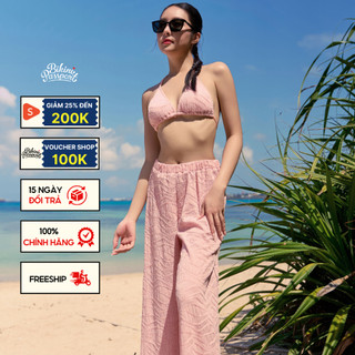 Bộ đồ bơi nữ bikini passport kiểu set 3 món bikini quần dài - màu hồng - bs511_pk