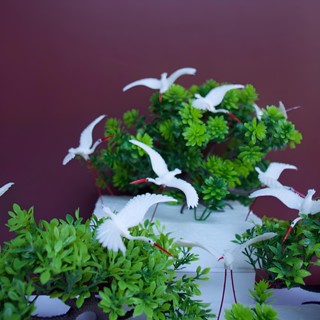 Cò mái trang trí nhà tiểu cảnh, mô hình, hòn non bộ