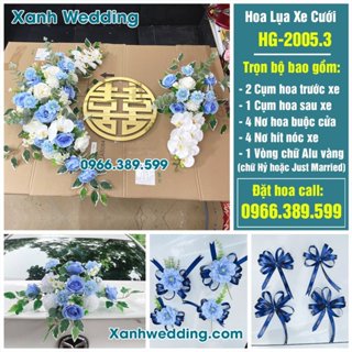 Trang Trí Xe Cưới Bằng Hoa Giả, Trọn Bộ Hoa Lụa Xe Cưới Mẫu Mới
