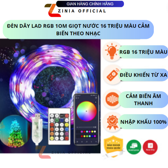 Đèn Dây Led TikTok RGB 16 triệu màu 10M Điều Khiển Bằng Điện Thoại, Nháy Theo Nhạc, Trang Trí Decor 
