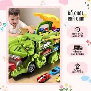Ô tô đồ chơi trẻ em khủng long nuốt xe cầu trượt cho trẻ em - đồ chơi xe khủng long nuốt xe