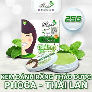 Kem đánh răng thảo dược hương bạc hà BY PHOCA Thái Lan 25g, dùng được cho người niềng răng By Phoca