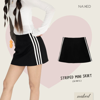 Chân váy dáng ngắn cạp thấp NAKED by V - Striped Mini Skirt