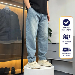 Quần Jean Nam Ống Rộng Dáng Suông Quần Bò Retro De Guang Mặc Đi Làm Đi Chơi Thoải Mái [BGJ006XS]