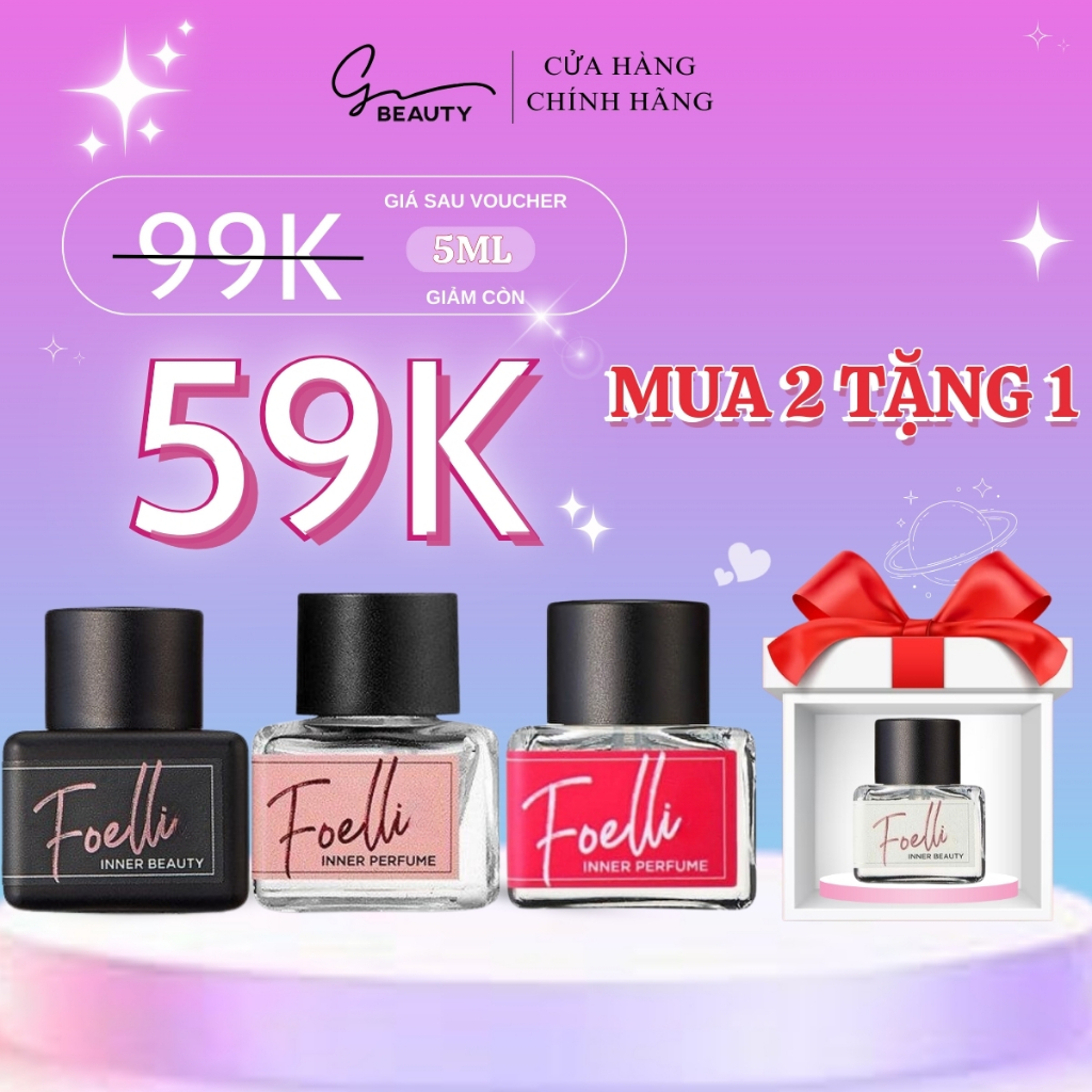 Nước hoa vùng kín Foelli G Beauty nước hoa cô bé,giảm mùi hôi nấm ngứa xịt thơm vùng kín vùng kín thơm ngon dầu thơm 5ml
