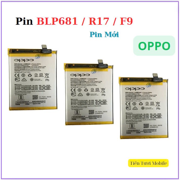 Pin oppo BLP681/F9/R17,mới